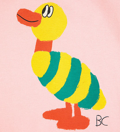 Bobo Choses Bodysuit l/s - Stripped Duck - Light Pink