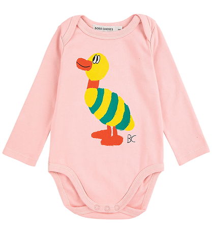 Bobo Choses Bodysuit l/s - Stripped Duck - Light Pink