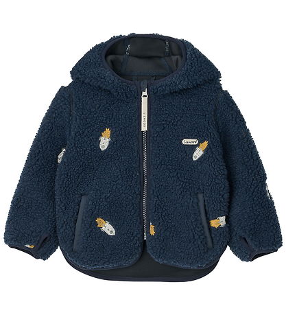 Liewood Fleece Jacket - Mara - Rocket/Classic Navy/Embroidery