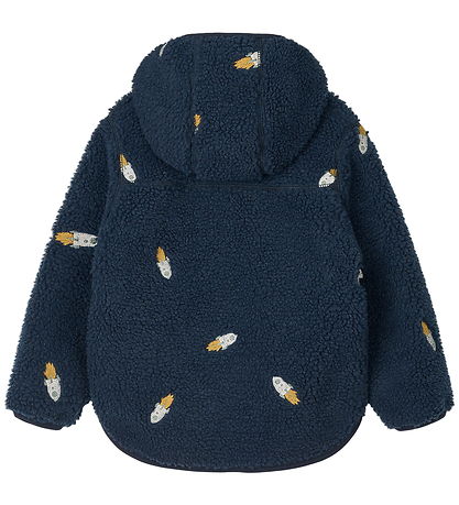 Liewood Fleece Jacket - Mara - Rocket/Classic Navy/Embroidery