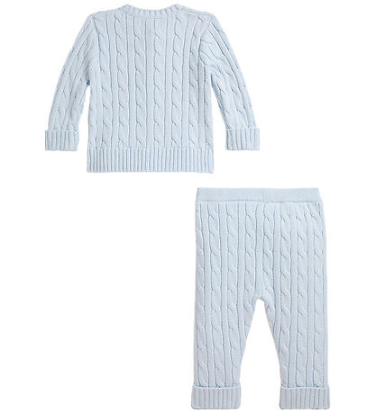 Polo Ralph Lauren Set - Cardigan/Byxor - Stickad - Pearl Blue