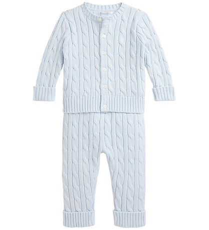 Polo Ralph Lauren Set - Cardigan/Byxor - Stickad - Pearl Blue