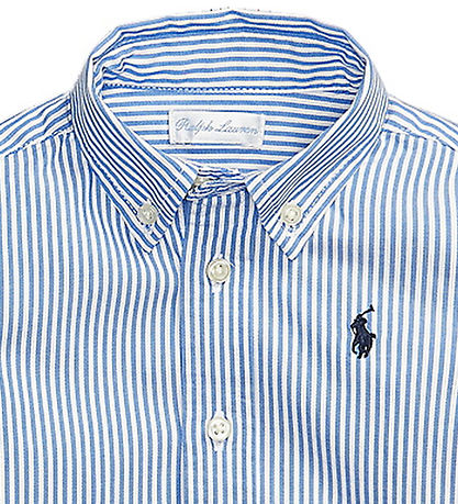 Polo Ralph Lauren Skyrta - Slim Fit - Blátt/Hvít - röndótt
