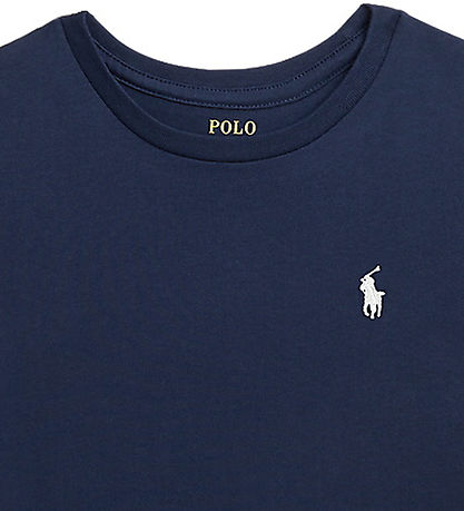 Polo Ralph Lauren Stuttermabolur - Newport Dökkblátt M. Hvítur