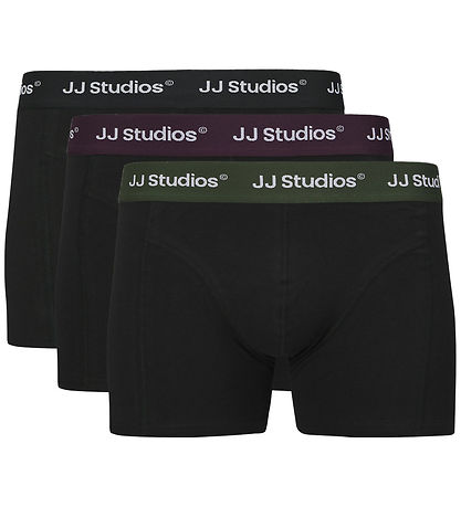 Jack & Jones Boxers - 3-Pack - JacSoho - Black/Plum Perfect