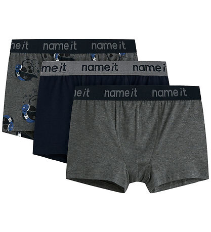 Name It Boxershorts - 3er-Pack - NkmBoxer - Dunkelgrau-Meliert