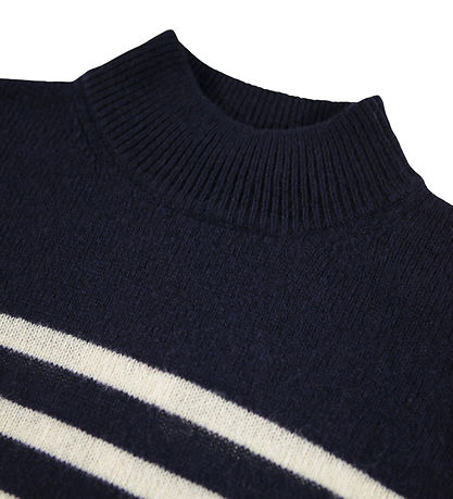 Molo Blouse - Knitted - Wool - Govina - Blue Cream