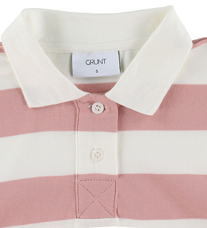 Grunt Poloshirt - GrAnte - Dusty Rose/Wit Gestreept