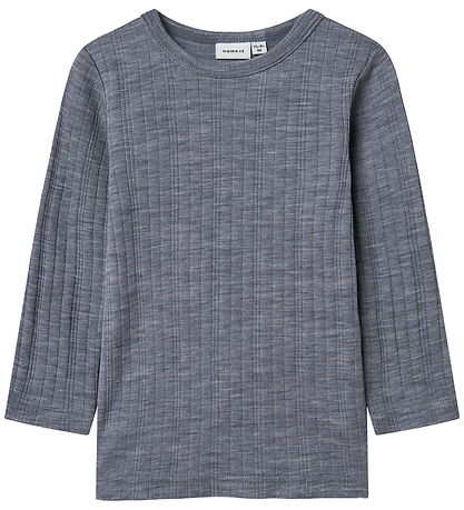 Name It Blouse - Wool - Rib - Noos - NmmWang - Folkstone Grey
