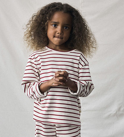 Lil'Atelier Bluse - NmfLimia - Turteltaube/Rot Dahlia
