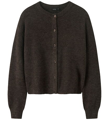LMTD Cardigan - Prjónað - Núll - NlfLodet - Chocolate Brown