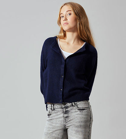 LMTD Cardigan - Prjónað - Núll - NlfLodet - Dark Sapphire