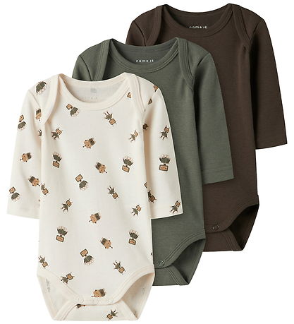 Name It Bodysuit - l/s - 3-Pack - Noos - NbmBody - Jet Stream/W/