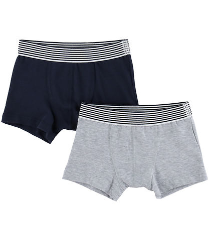 Petit Bateau Boxershorts - 2er-Pack - Navy/Grau Meliert