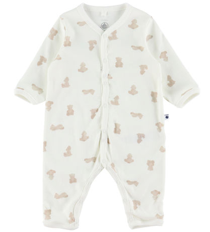 Petit Bateau Schlafanzug - Marshmallow/Braun