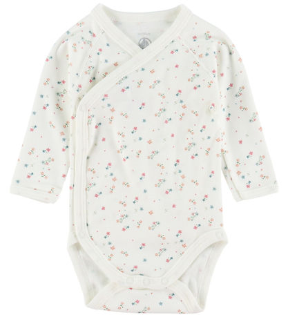 Petit Bateau Wrap Bodysuit l/s - 5-Pack - White/Pink
