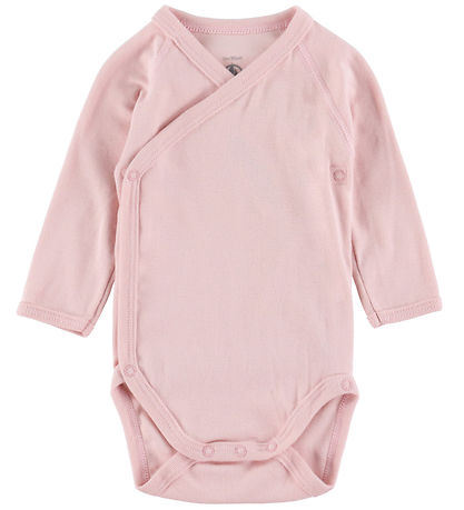 Petit Bateau Wrap Bodysuit l/s - 5-Pack - White/Pink