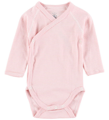 Petit Bateau Wrap Bodysuit l/s - 5-Pack - White/Pink