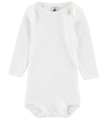 Petit Bateau Romper l/s - 3-pack - Wit m. Goud/Zilver