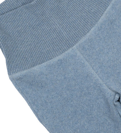 Mikk-Line Fleece Byxor - Blekt Denim Melerad