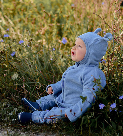 Mikk-Line Fleece Byxor - Blekt Denim Melerad