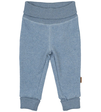 Mikk-Line Fleece Byxor - Blekt Denim Melerad