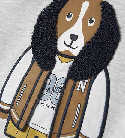 Name It Sweatshirt - NmmKamden - Hellgrau-Meliert m. Print