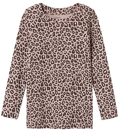 Name It Blússa - NmfLeoana - Glansandi Lilac M. Leopard
