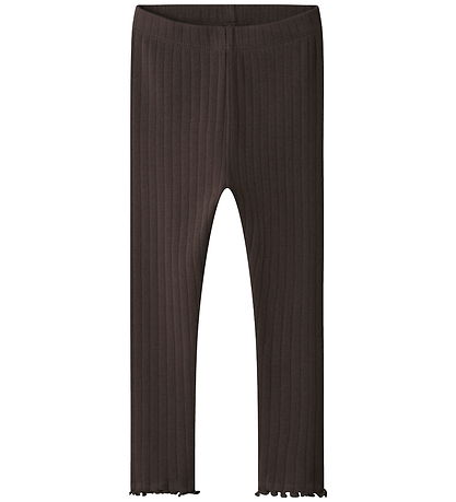 Name It Leggings - Rib - NmfLalla - Seal Brown M. Mynsturprjón
