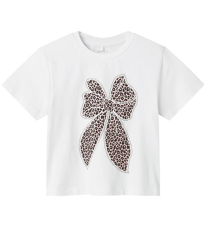 Name It T-shirt - NmfLeoanja - Bright White w. Print