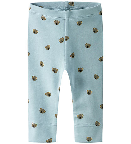 Name It Leggings - NbmLialo - Dusty Blue w. Print