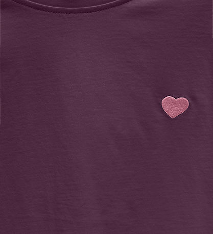 Kids Only Stuttermabolur -KogMaiken - Mauve Wine/Heart Emb/Sea B