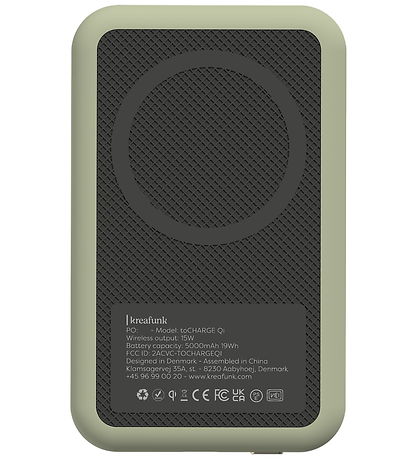 Kreafunk Power Bank - toCHARGE Qi - Dusty Olive - 5,000mAh