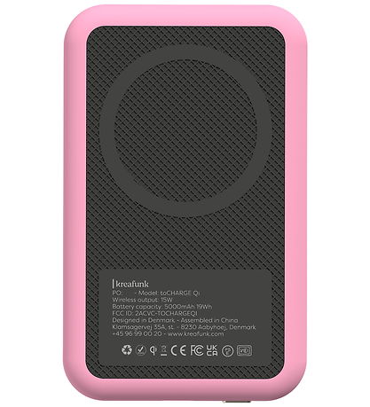 Kreafunk Power Bank - toCHARGE Qi - Fresh Pink - 5,000mAh