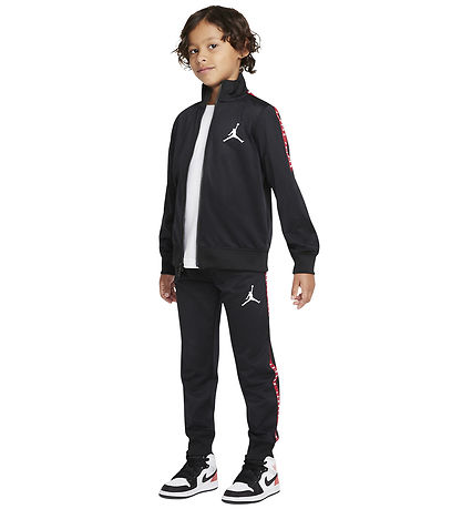 Jordan Tracksuit - Cardigan/Sweatpants - Black w. Red