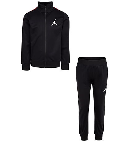 Jordan Tracksuit - Cardigan/Sweatpants - Black w. Red