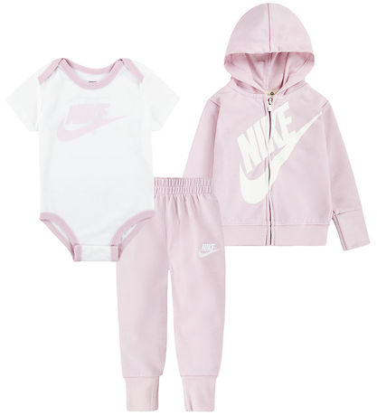 Nike Set - Cardigan/Sweatpants/Bodysuit s/s - Pink Foam