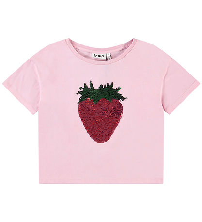 Molo Stuttermabolur - Rósanna - Glitter Strawberry
