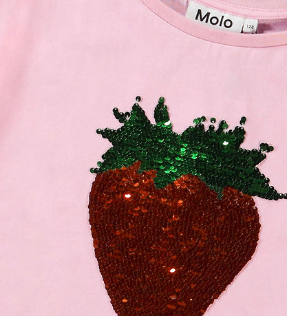 Molo Stuttermabolur - Rósanna - Glitter Strawberry