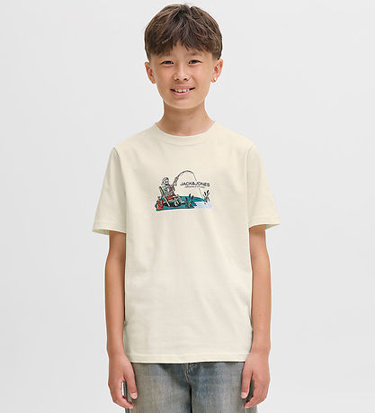 Jack & Jones Stuttermabolur - JorSkull - Nature/Antique White M.