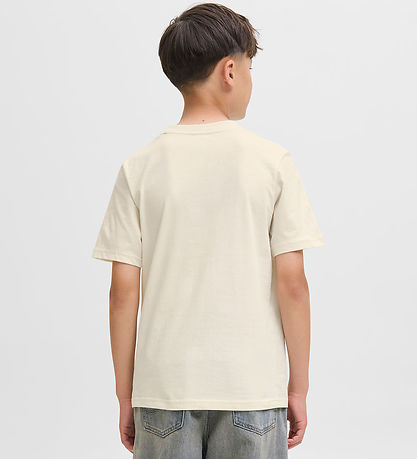 Jack & Jones Stuttermabolur - JorSkull - Nature/Antique White M.