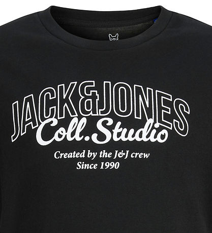 Jack & Jones Stuttermabolur - JjMakoto - Black/BIG Prentað