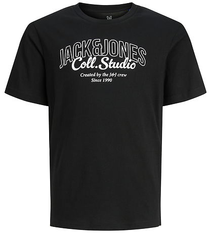 Jack & Jones Stuttermabolur - JjMakoto - Black/BIG Prentað