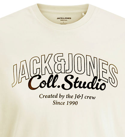 Jack & Jones Stuttermabolur - JjMakoyo - Antique White/BIG Prent