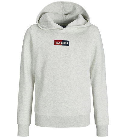 Jack & Jones Kapuzenpullover - JjPan - White Melange m. Logo