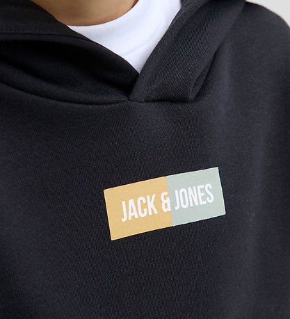 Jack & Jones Kapuzenpullover - JjPan - Schwarzes m. Logo