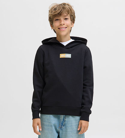 Jack & Jones Kapuzenpullover - JjPan - Schwarzes m. Logo