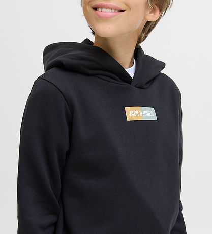 Jack & Jones Kapuzenpullover - JjPan - Schwarzes m. Logo