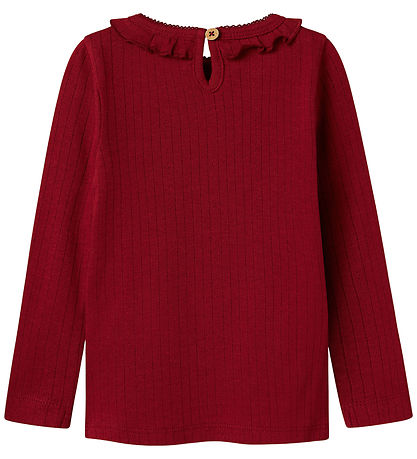 Lil' Atelier Bluse - Rib - NmfRachel - Rot Dahlia