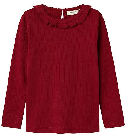 Lil' Atelier Bluse - Rib - NmfRachel - Rot Dahlia